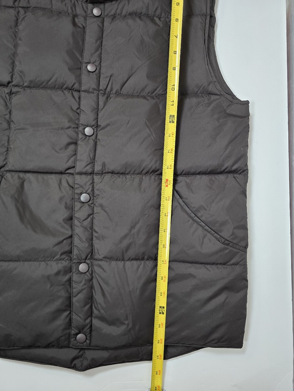 Lands' End Goose Down Puffer Black Vest Men's Size Small Snap Front Quilted - Picture 7 of 8